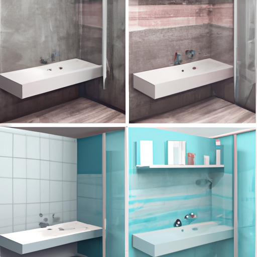 השוואה לפני ואחרי של חדר אמבטיה, המדגישה את ההשפעה של הלבשת חדר אמבטיה.